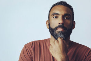 Headshot Portrait Of A Handsome Bearded Mid Adult Man 